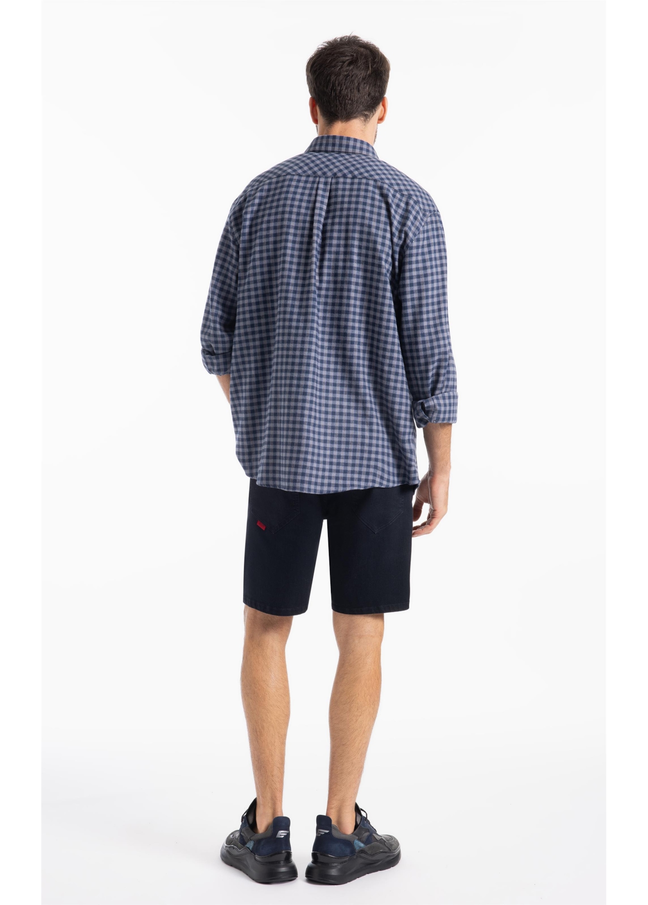 Camisa Xadrez Wool Touch Hunter Loose Xangai Grafite