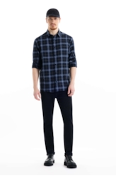 Camisa Xadrez Wool Touch Iceland Classic Xangai Azul Marinho