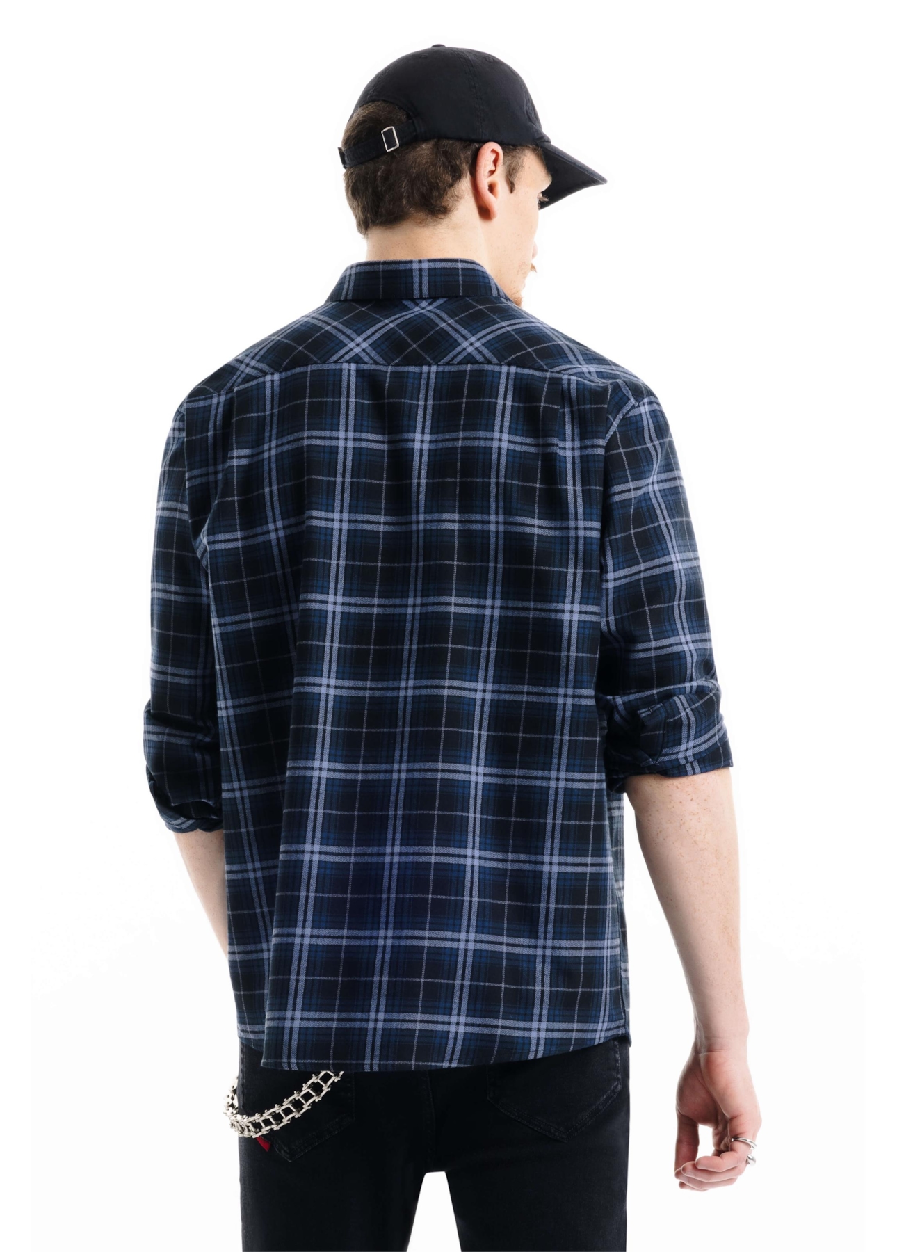 Camisa Xadrez Wool Touch Iceland Classic Xangai Azul Marinho