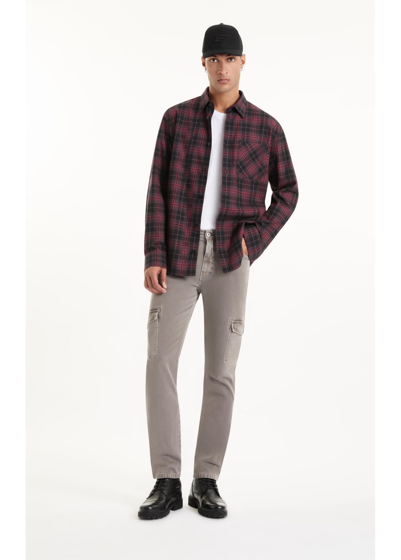 Camisa Xadrez Wool Touch Iceland Loose Irish Vinho