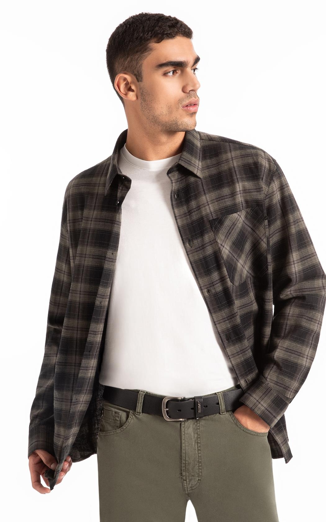 Camisa Xadrez Wool Touch Norway Loose Irish Floresta