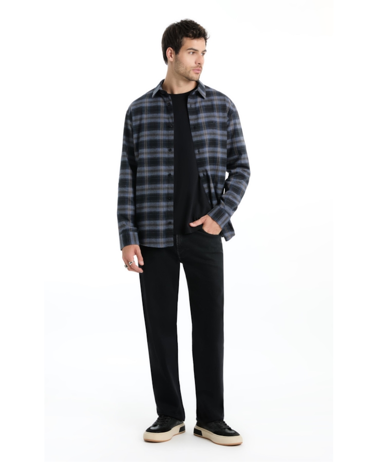 Camisa Xadrez Wool Touch Norway  Xangai Marinho