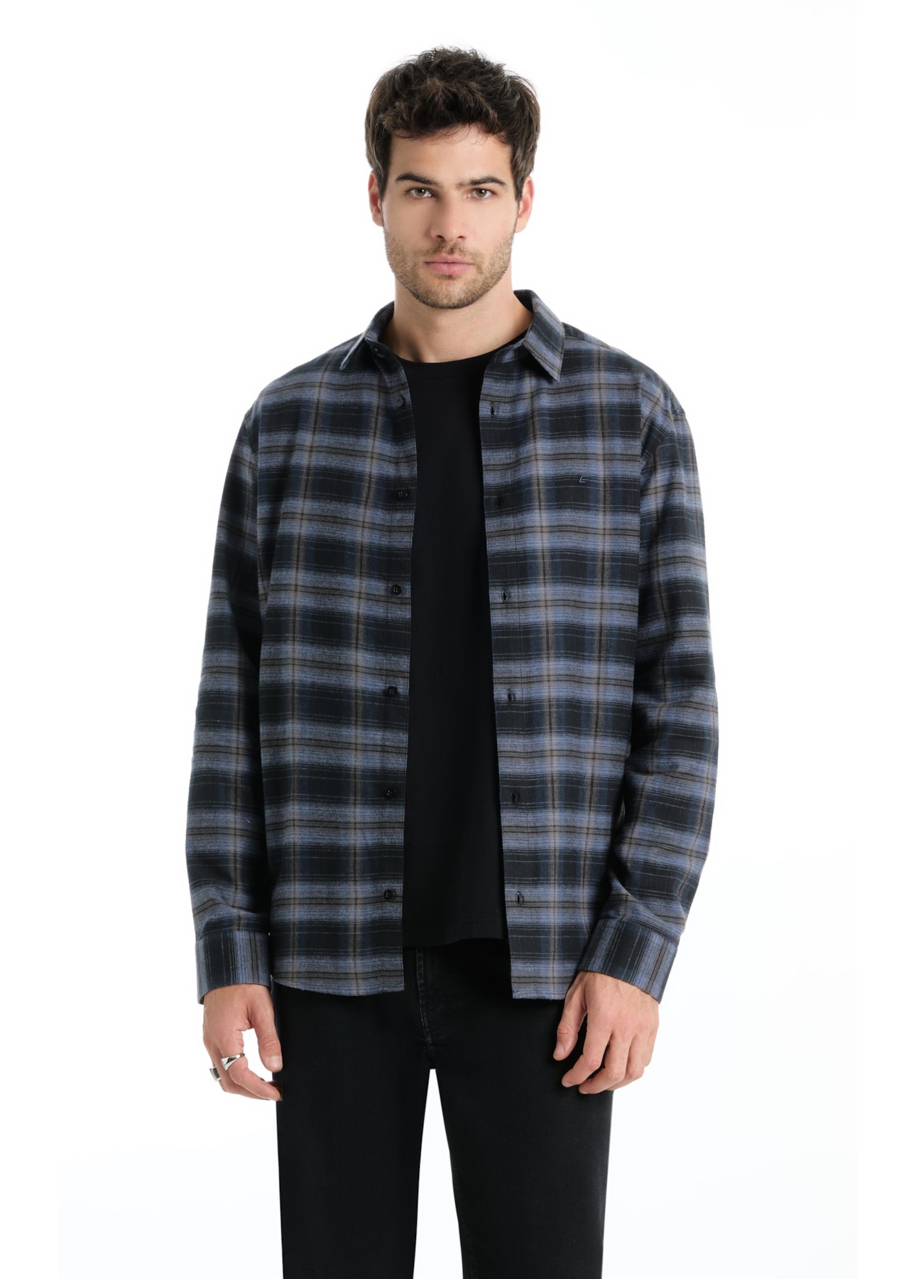 Camisa Xadrez Wool Touch Norway  Xangai Marinho