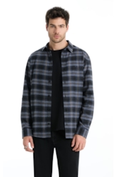 Camisa Xadrez Wool Touch Norway  Xangai Marinho