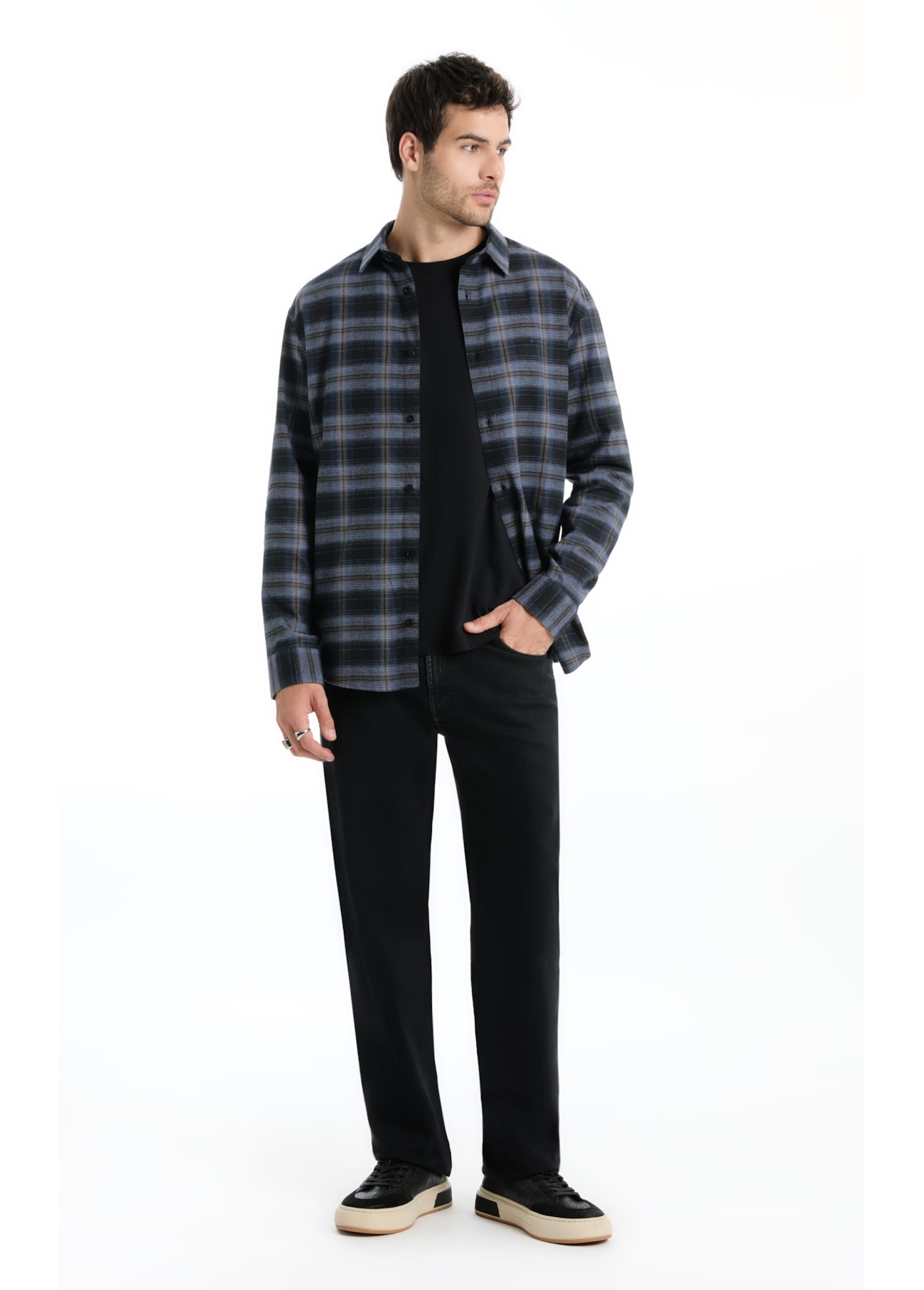 Camisa Xadrez Wool Touch Norway  Xangai Marinho