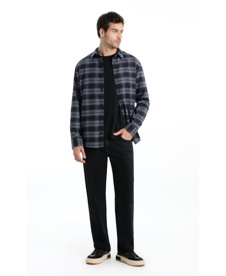 Camisa Xadrez Wool Touch Norway  Xangai Marinho