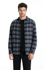 Camisa Xadrez Wool Touch Norway  Xangai Marinho