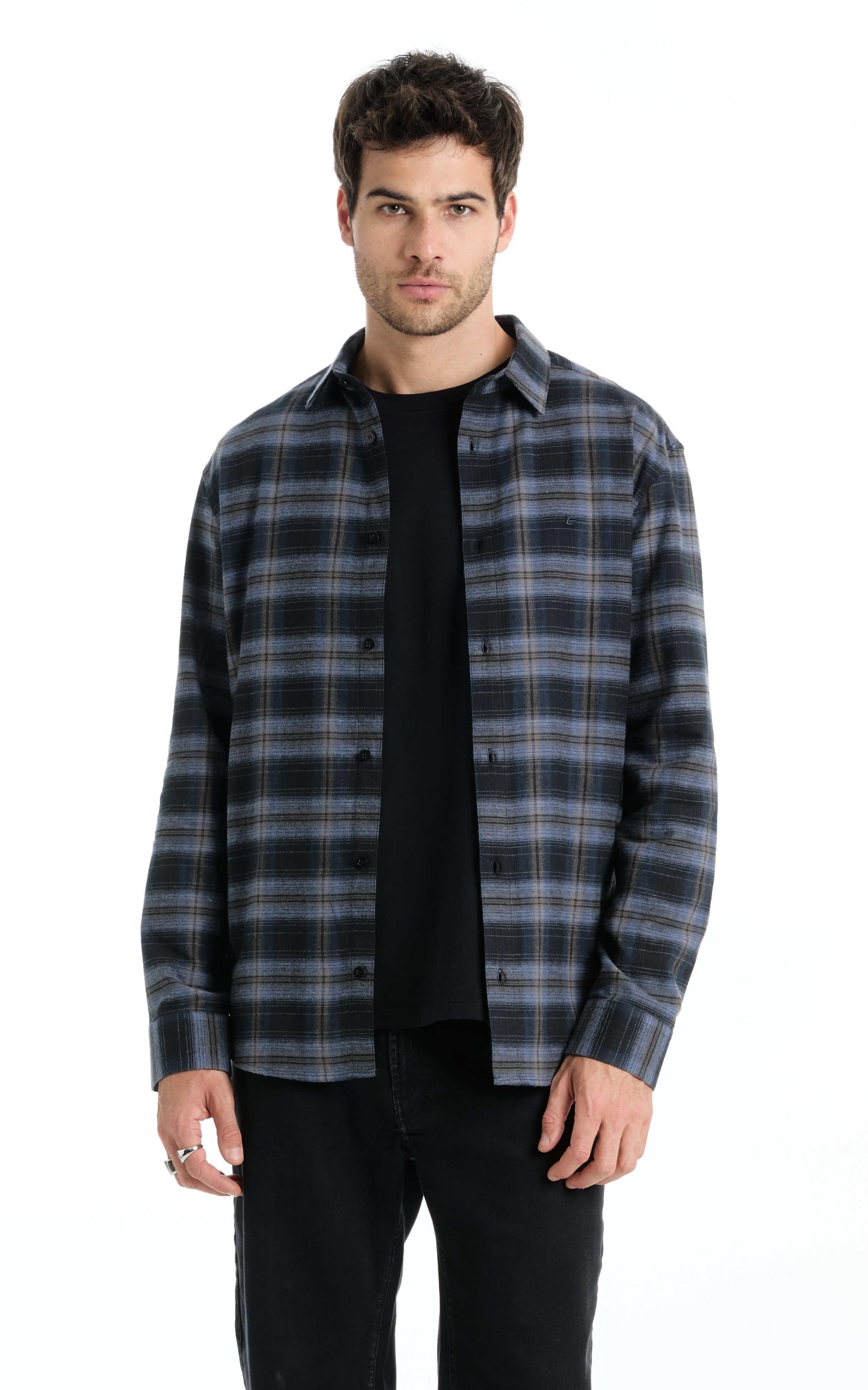 Camisa Xadrez Wool Touch Norway Xangai Marinho