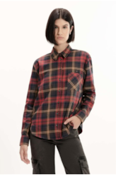 Camisa Xadrez Wool Touch Over Marrom