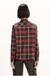 Camisa Xadrez Wool Touch Over Marrom