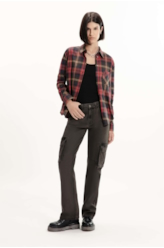 Camisa Xadrez Wool Touch Over Marrom