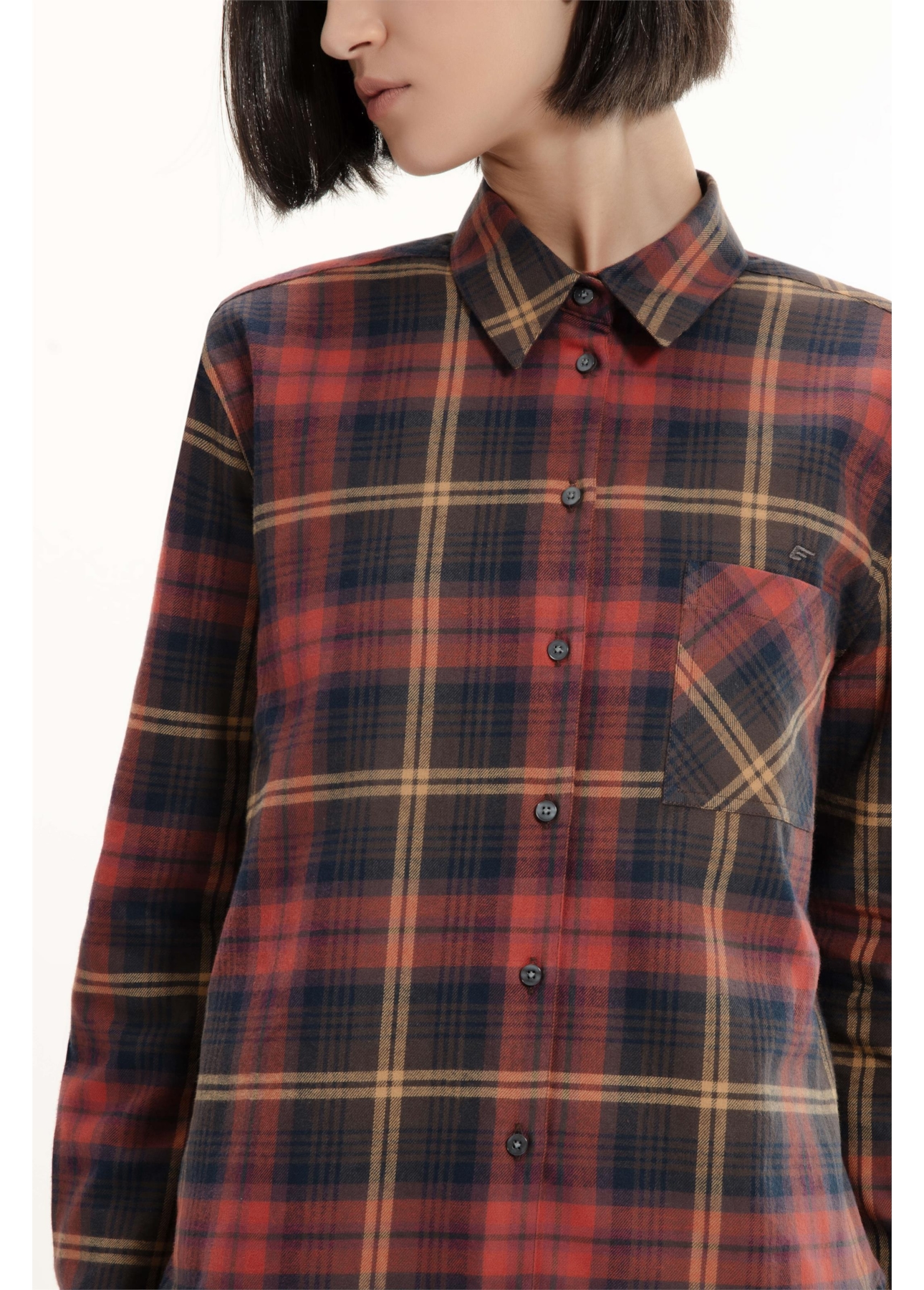 Camisa Xadrez Wool Touch Over Marrom