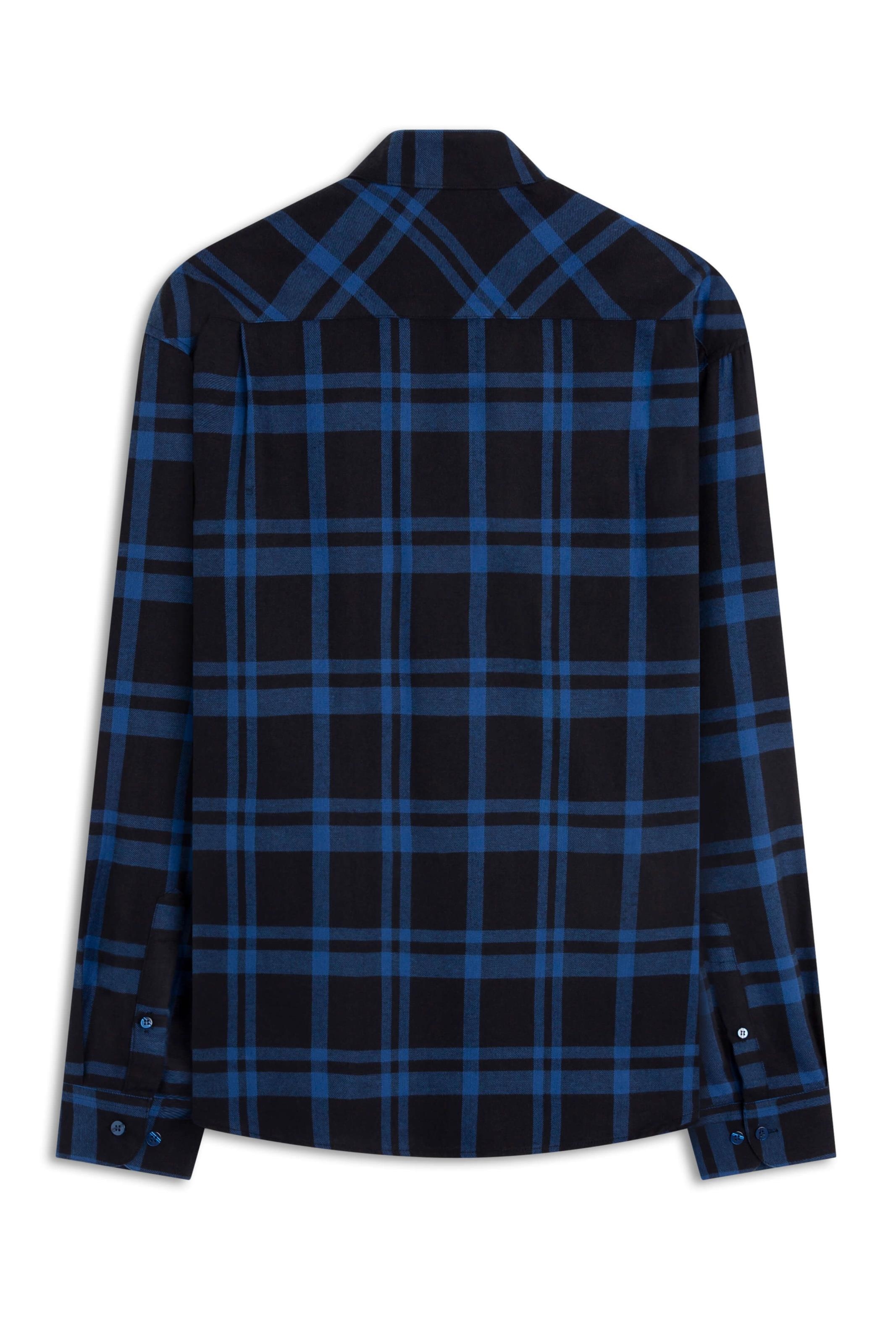 Camisa Xadrez Wool Touch Rembrandt Irish Azul Bic