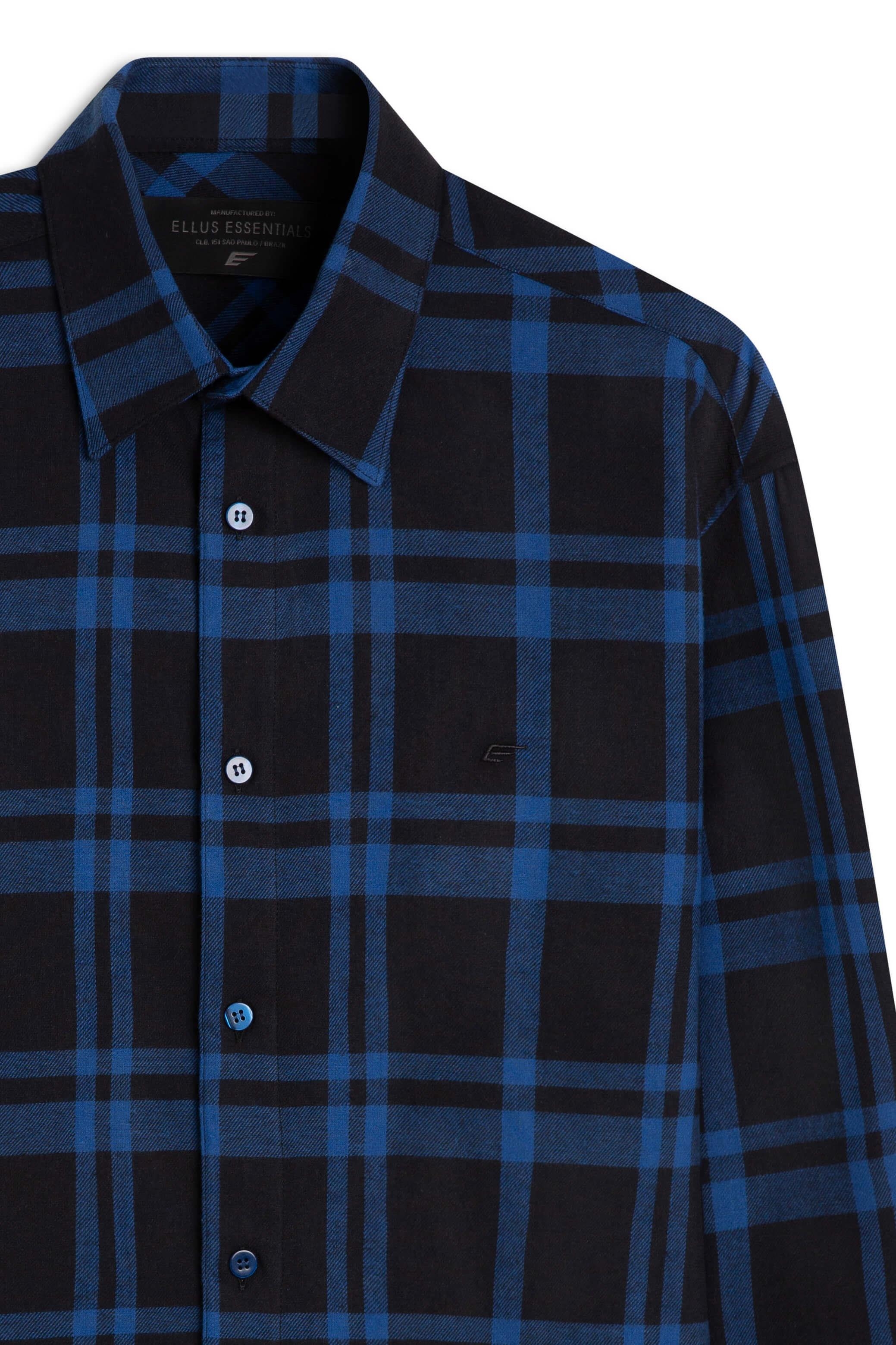 Camisa Xadrez Wool Touch Rembrandt Irish Azul Bic