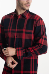 Camisa Xadrez Wool Touch Rembrandt  Irish Vermelho