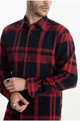 Camisa Xadrez Wool Touch Rembrandt  Irish Vermelho