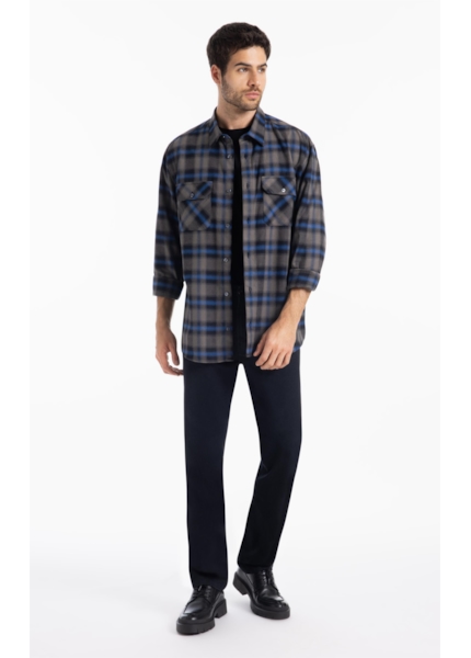Camisa Xadrez Wool Touch Sweden Loose Irish Misty