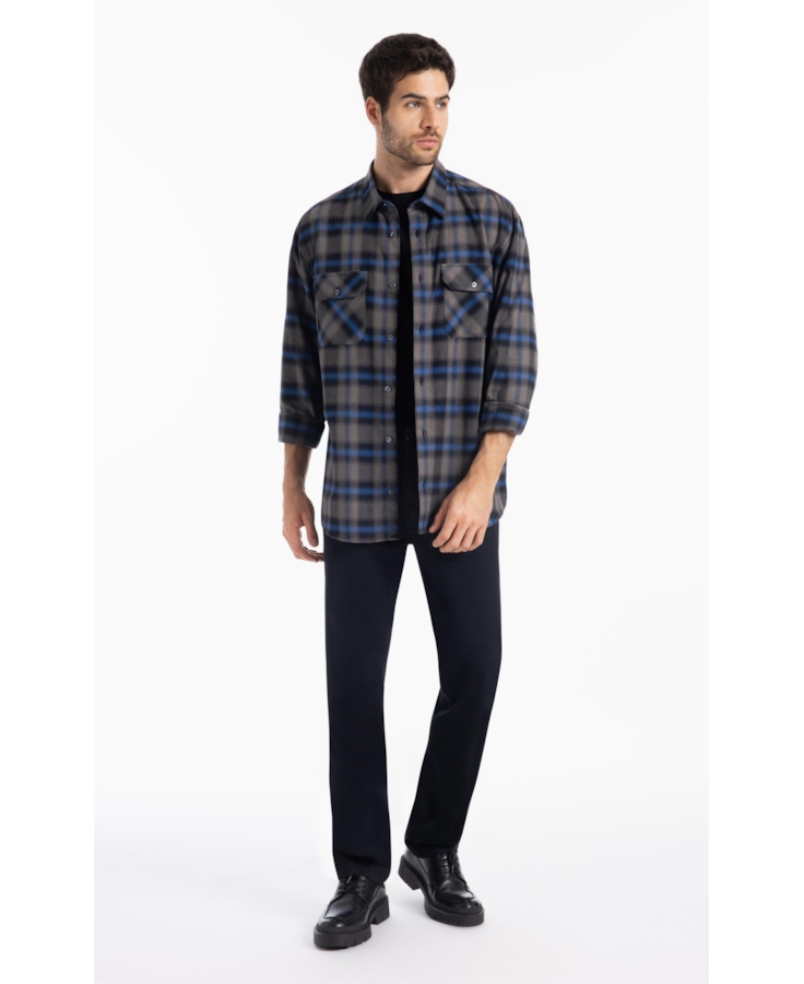 Camisa Xadrez Wool Touch Sweden Loose Irish Misty