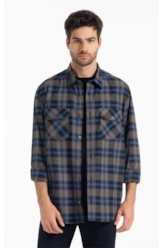 Camisa Xadrez Wool Touch Sweden Loose Irish Misty