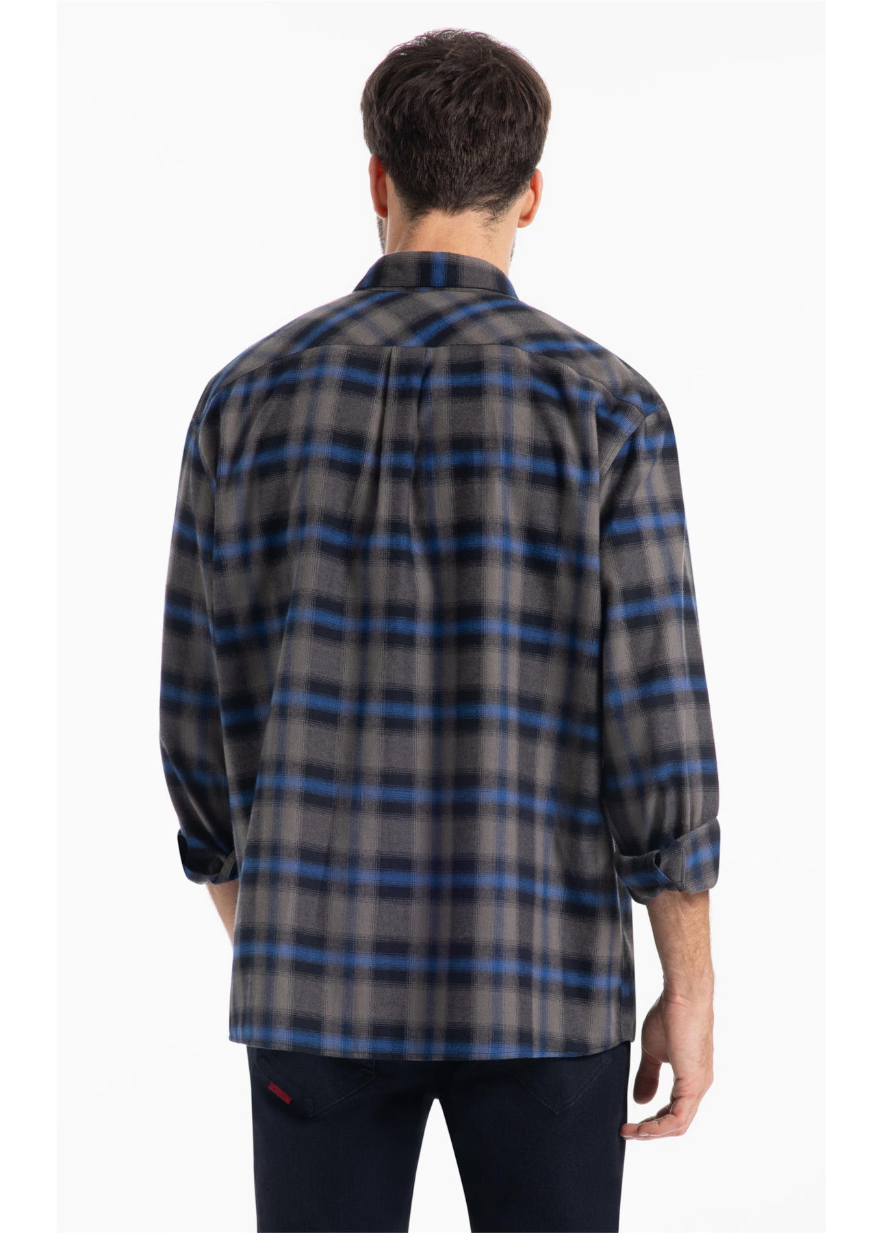 Camisa Xadrez Wool Touch Sweden Loose Irish Misty
