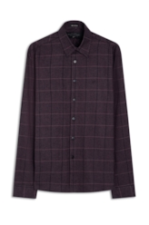 Camisa Xadrez Wool Touch Turim Slim Irish Beringela