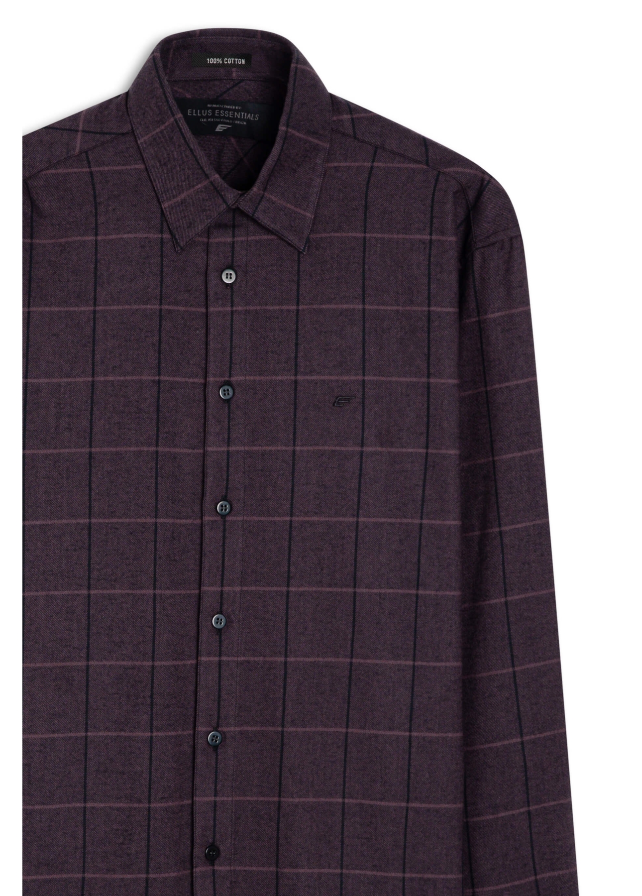Camisa Xadrez Wool Touch Turim Slim Irish Beringela