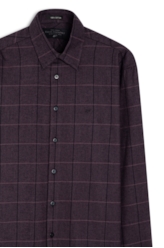 Camisa Xadrez Wool Touch Turim Slim Irish Beringela