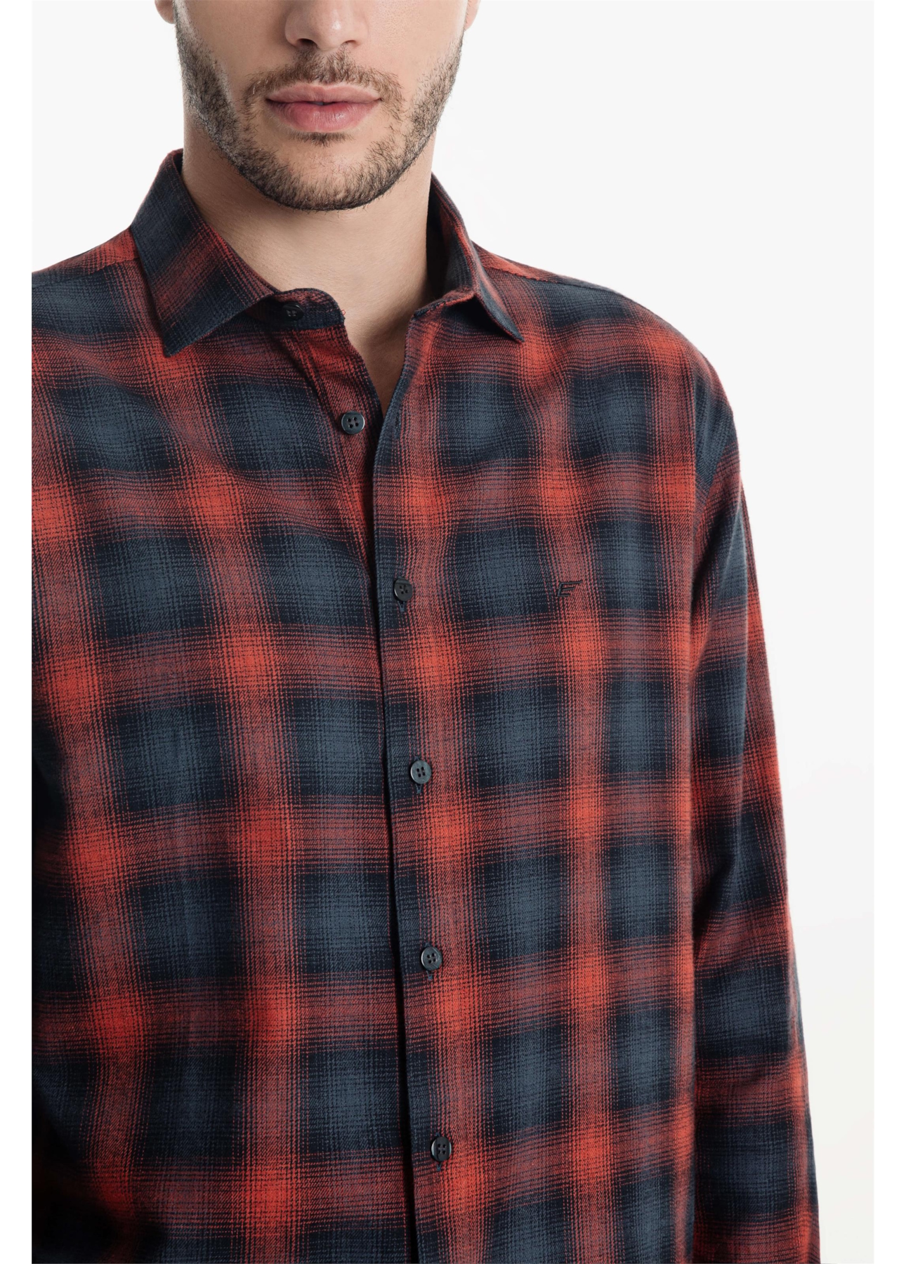 Camisa Xadrez Wool Touch Viena New Italian Telha