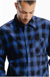 Camisa Xadrez Wool Touch Wint Plaid Louse Azul Bic