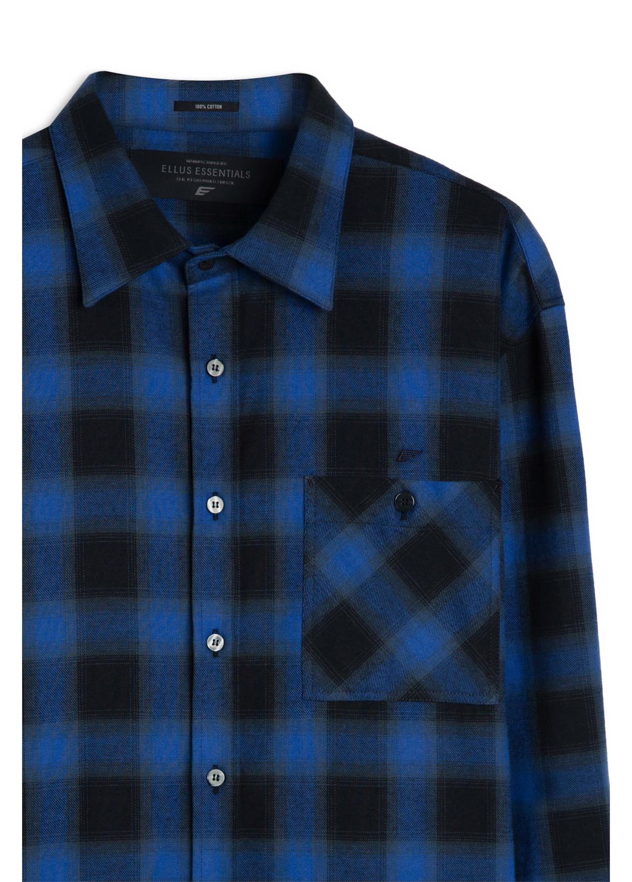 Camisa Xadrez Wool Touch Wint Plaid Louse Azul Bic