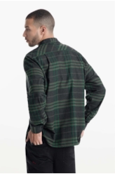 Camisa Xadrez Wool Touch Zurich Loose Irish Verde Escuro