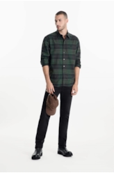 Camisa Xadrez Wool Touch Zurich Loose Irish Verde Escuro