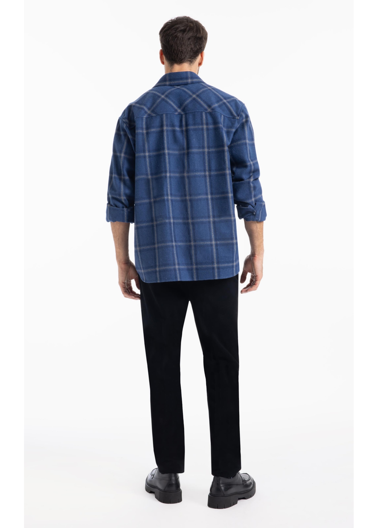 Camisa Xadrez Wool Winter Jackshirt Marinho