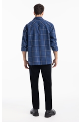 Camisa Xadrez Wool Winter Jackshirt Marinho