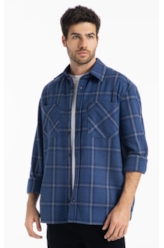 Camisa Xadrez Wool Winter Jackshirt Marinho