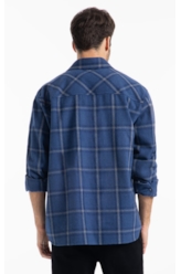 Camisa Xadrez Wool Winter Jackshirt Marinho