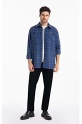 Camisa Xadrez Wool Winter Jackshirt Marinho