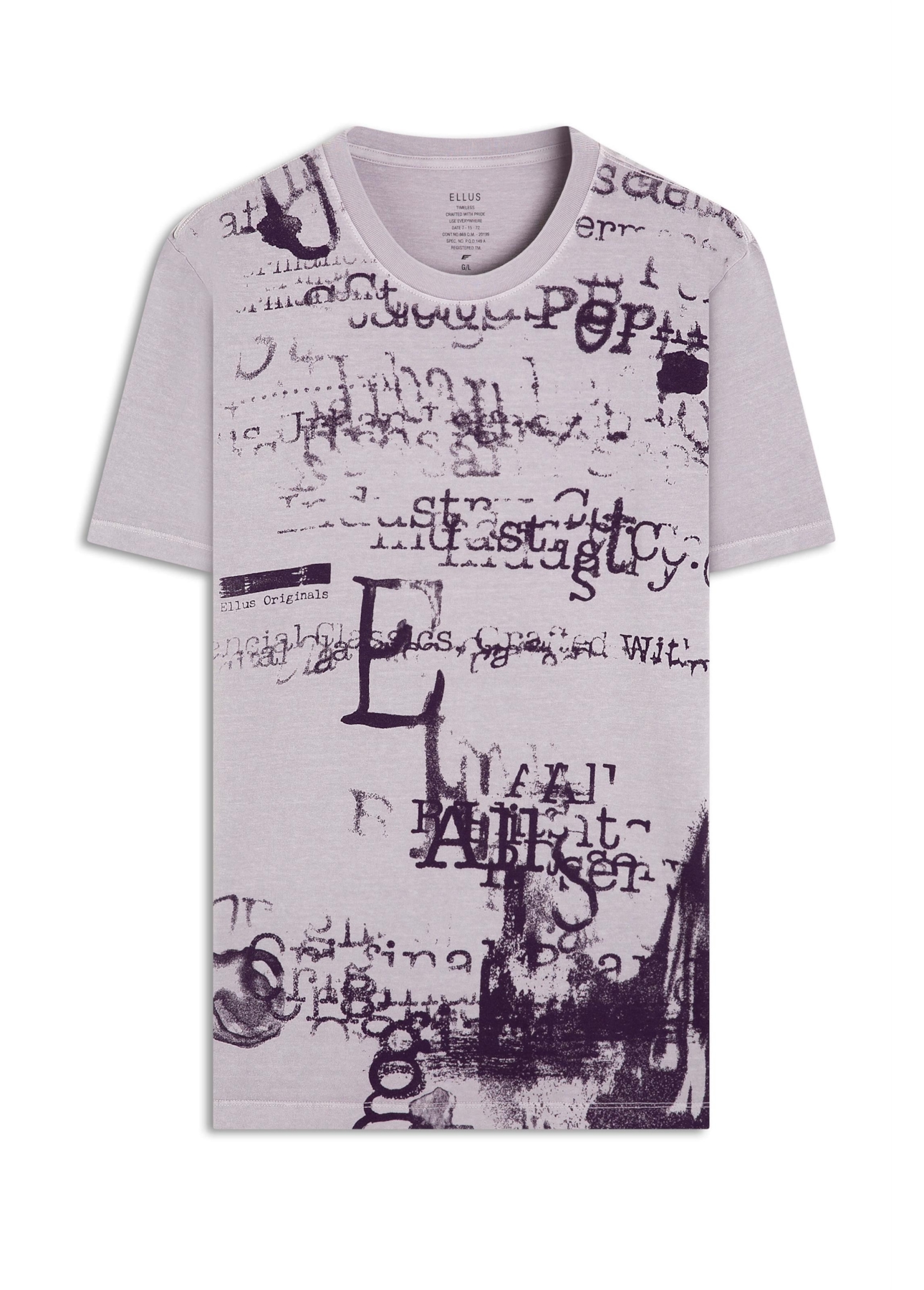 Caneladocotton Washed Full Typewriter Purple Gray