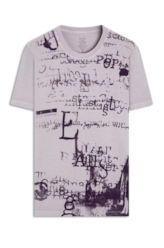 Caneladocotton Washed Full Typewriter Purple Gray