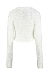 Cardigan Furry Cropped Off White