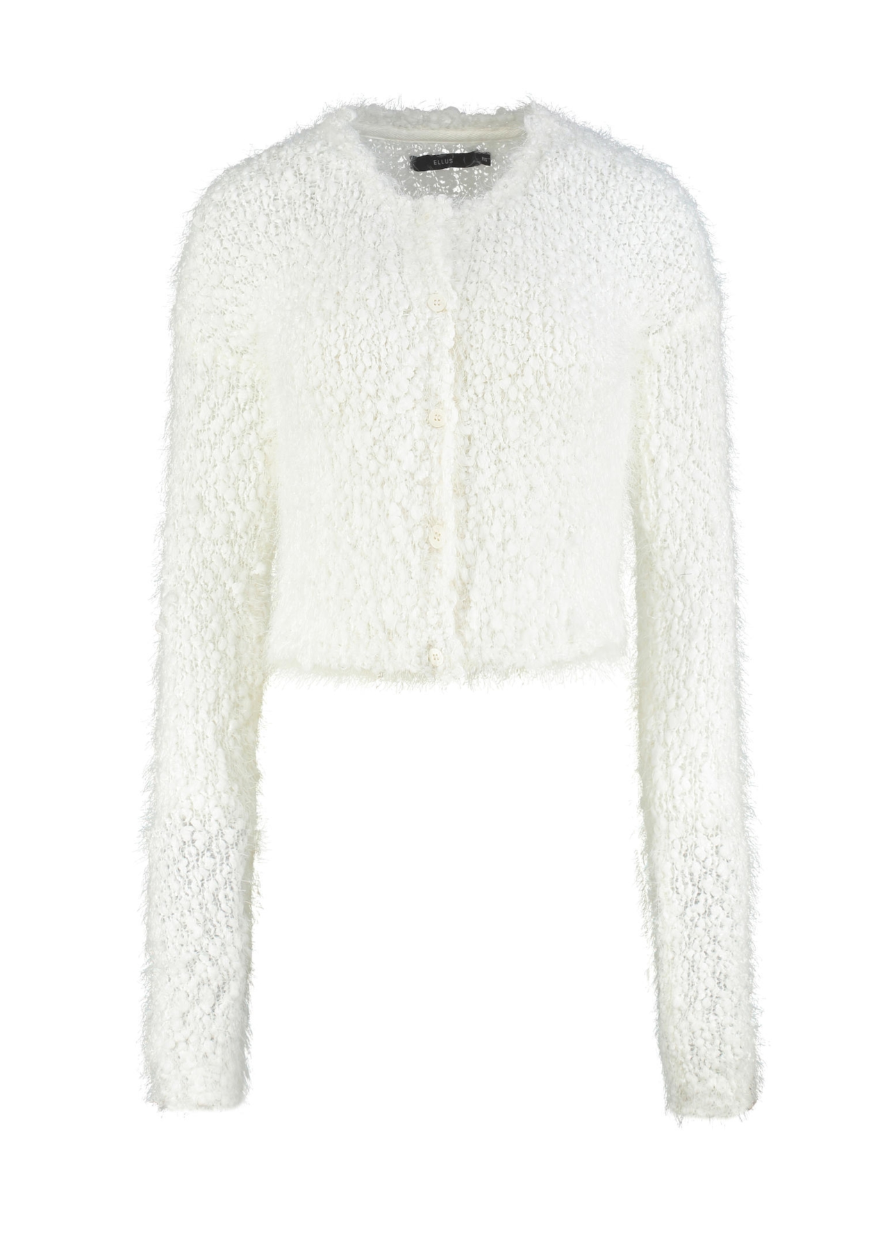 Cardigan Furry Cropped Off White