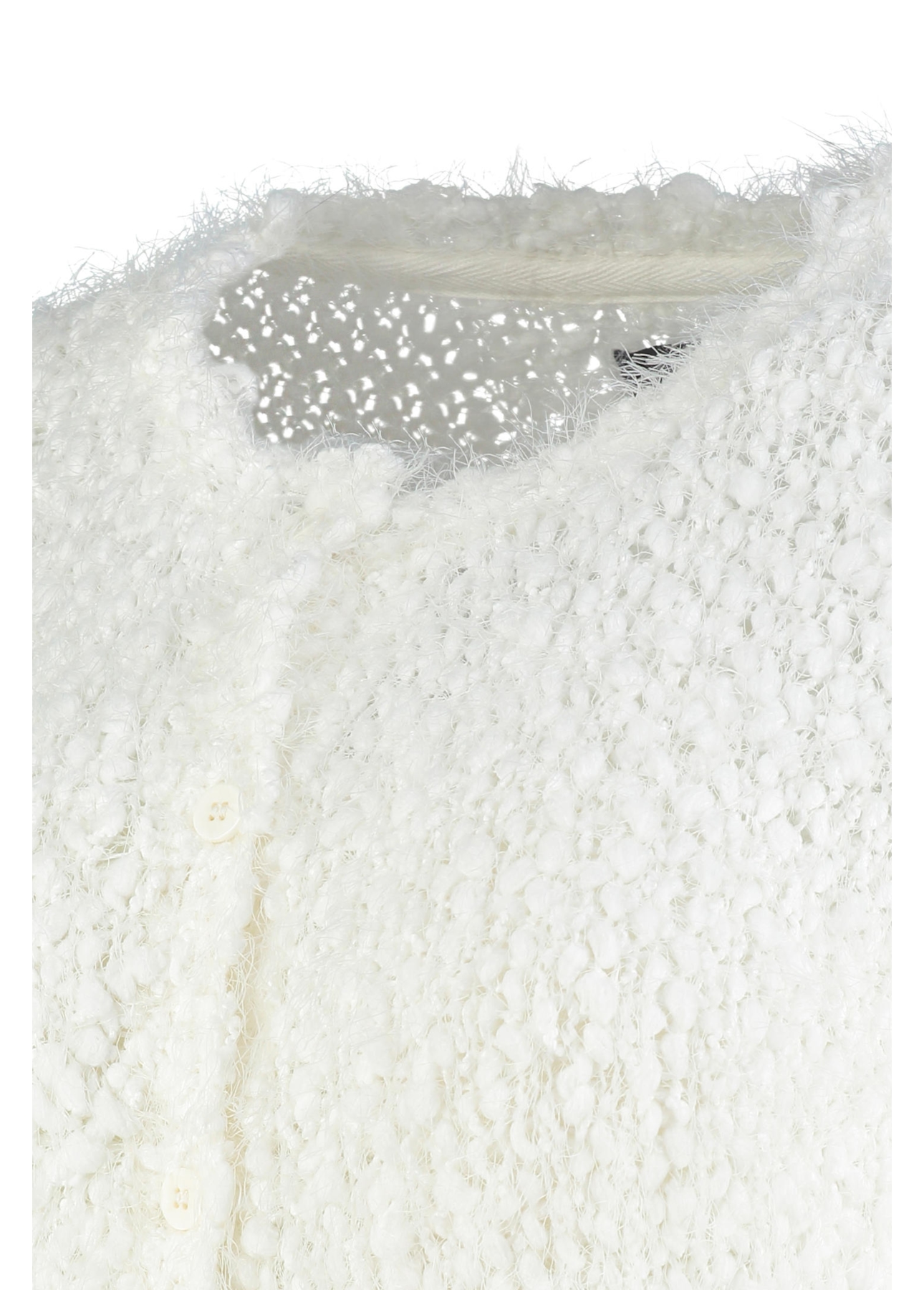 Cardigan Furry Cropped Off White