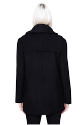 Casaco Cuts Knitted Collar Preto