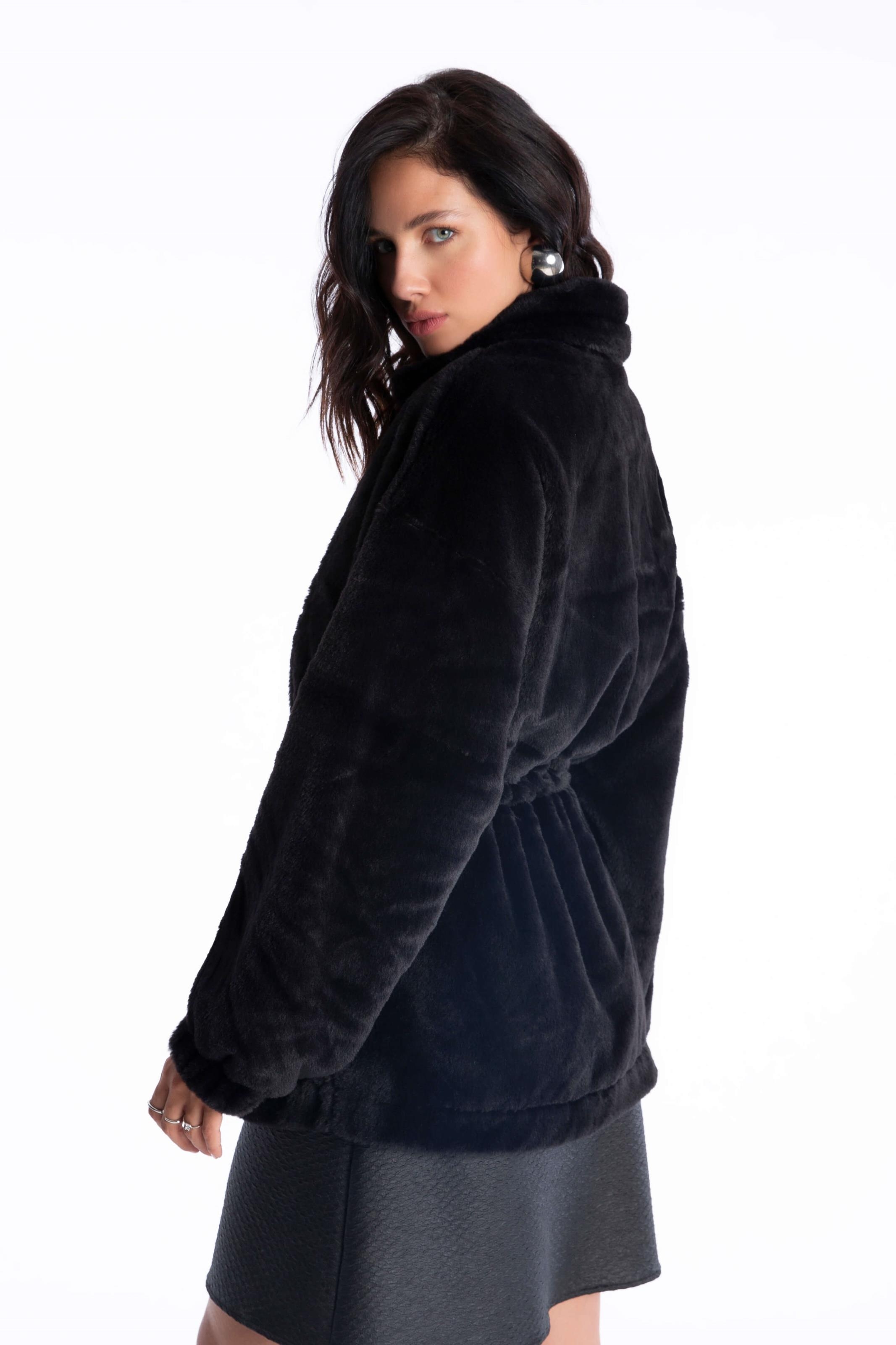 Casaco Fur Parka Adjuster Preto