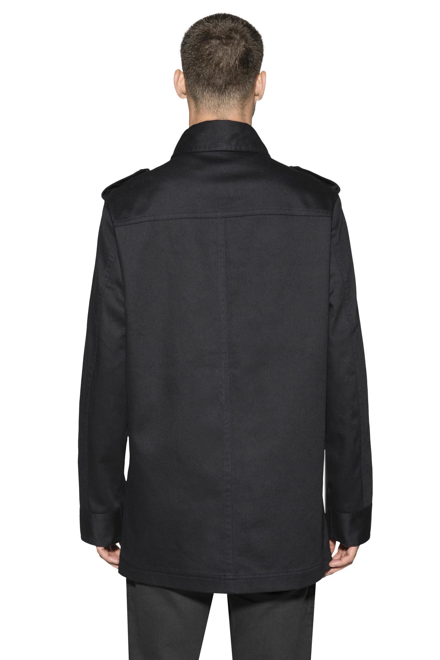 Casaco Twill Wool Trench Dark Navy