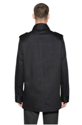 Casaco Twill Wool Trench Dark Navy