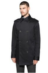 Casaco Twill Wool Trench Dark Navy