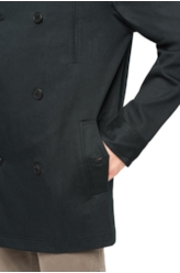 Casaco Twill Wool Trench Preto