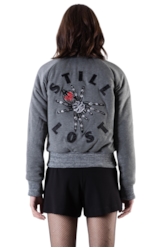 Cetim Bomber Double Face Embroidery Preto