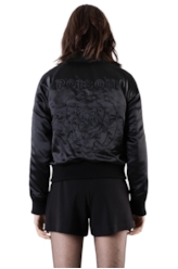 Cetim Bomber Double Face Embroidery Preto